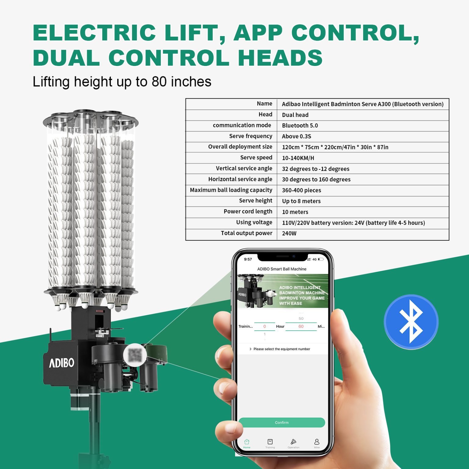 ADIBO A260 Intelligent Badminton Serving Machine » ADIBO Official site